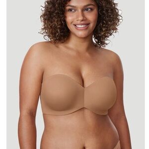 Delimira Strapless Minimizer Bra - Bronzer Beige 34G - optional strap included